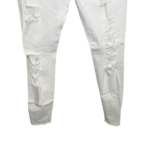 Frame Jeans Womens Le High Skinny Stretch Distressed USA Made White 27 - Picture 5 of 13
